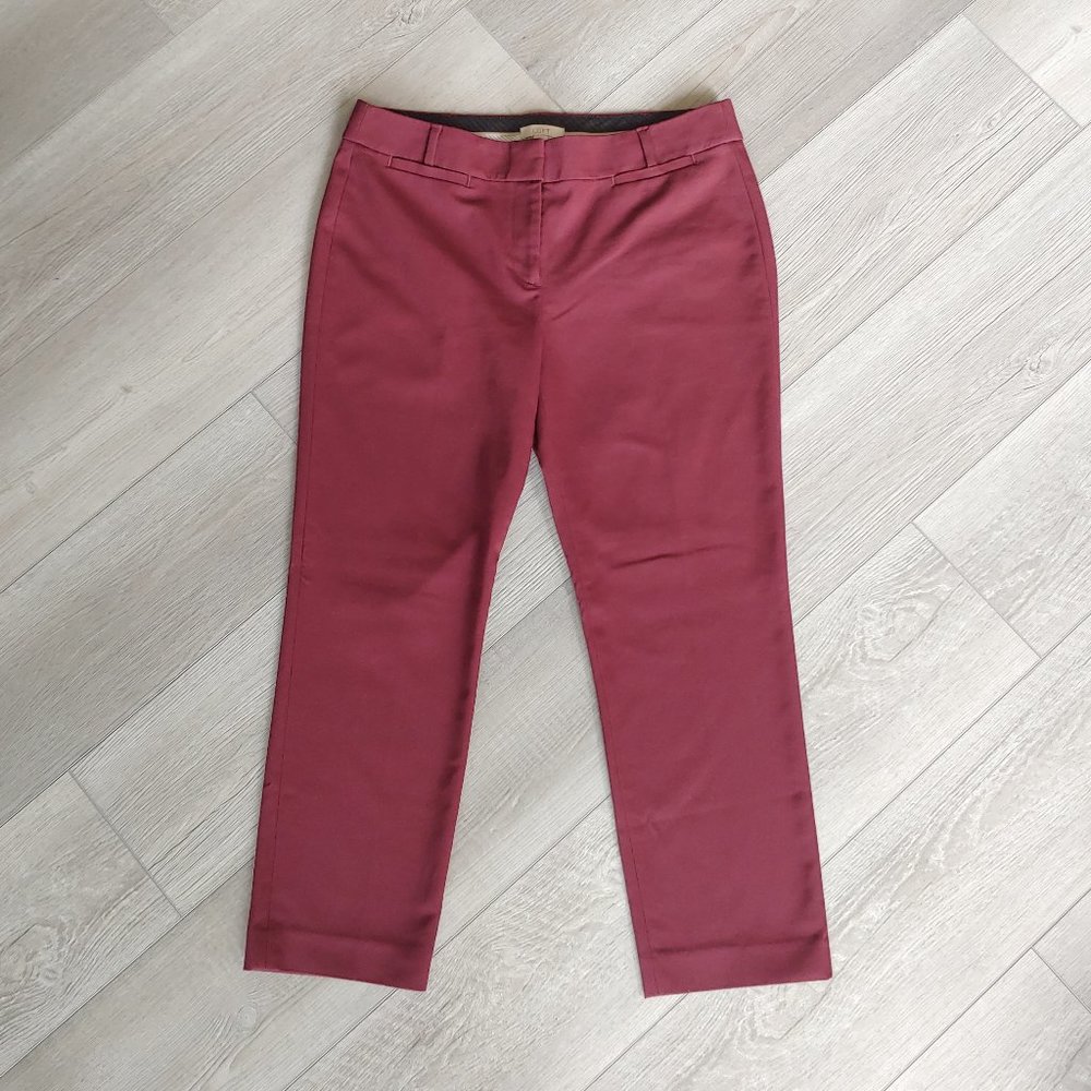 LOFT Marisa cropped stretch pants (burgundy)